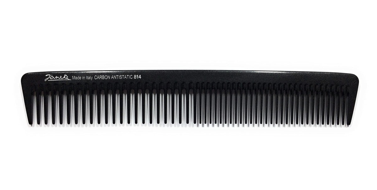 Jäneke Hair Cutting Comb 55814 Carbon Comb 19.5 cm (Anti-Static Hair Comb, Wide and Extra Wide Tooth (814)