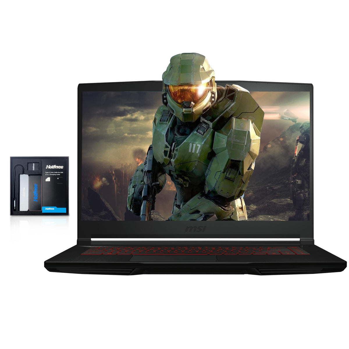 MSI Thin GF63 Gaming Laptop, 15.6" FHD 144Hz Display, Intel i5-12450H, 16GB RAM, 1TB PCIe SSD, NVIDIA GeForce RTX 2050, Backlit Keyboard, WiFi 6, Black, Win 11 Pro, 128GB Hotface Extension Set