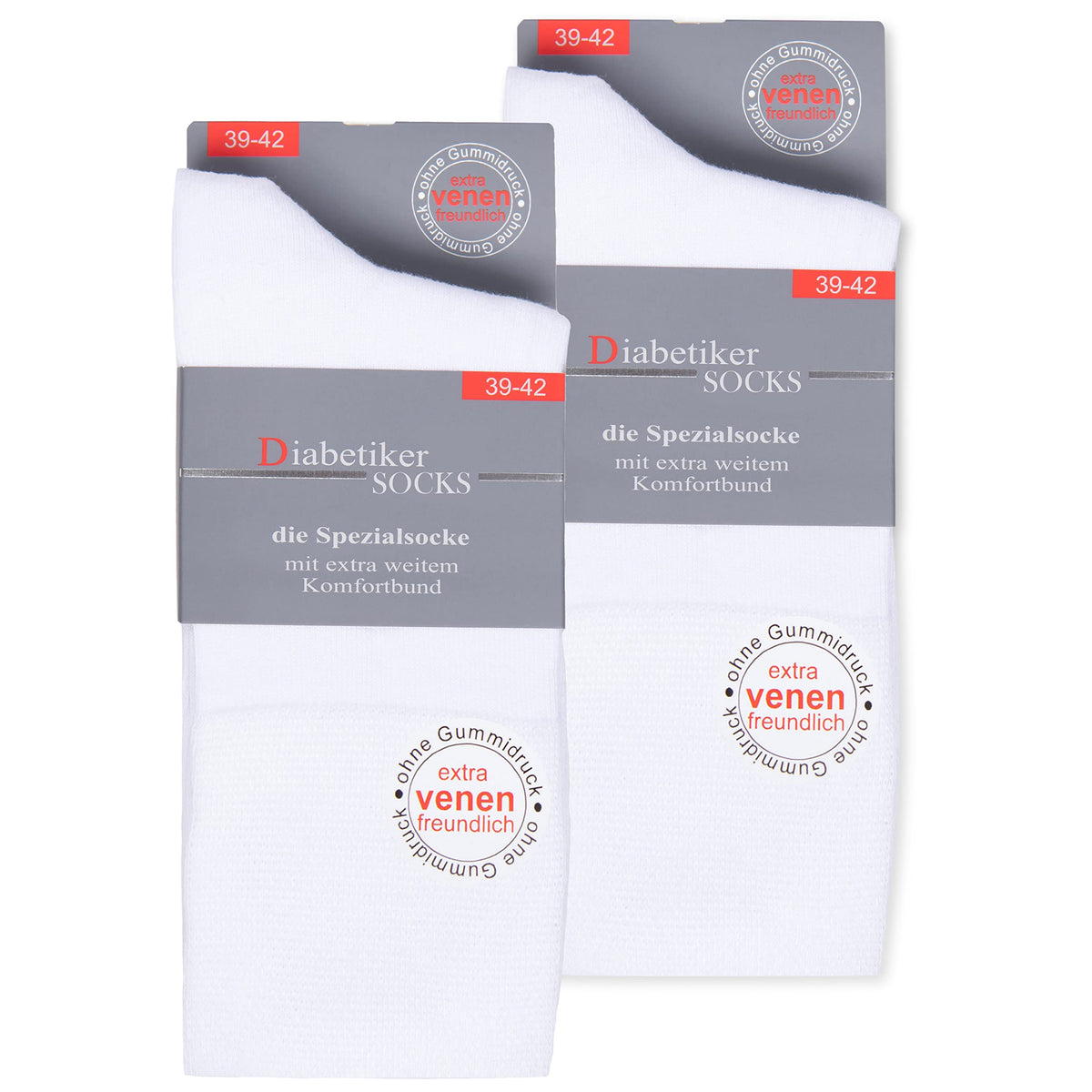 sockenkauf24 6 Pairs Socks with comfortable elastic without rubber & without seam 97% Cotton Women & Men multiple colours (3-5, White)
