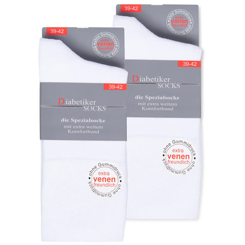 sockenkauf24 6 Pairs Socks with comfortable elastic without rubber & without seam 97% Cotton Women & Men multiple colours (3-5, White)