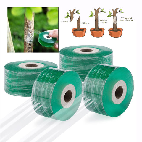 NORSON-NADISHA 4PCS Transparent Grafting Tape Plant Repair Tape Clear Grafting Tape And Wax, Biodegradable Self-adhesive Parafilm Grafting Tape Stretchable for Garden Tree Flowers