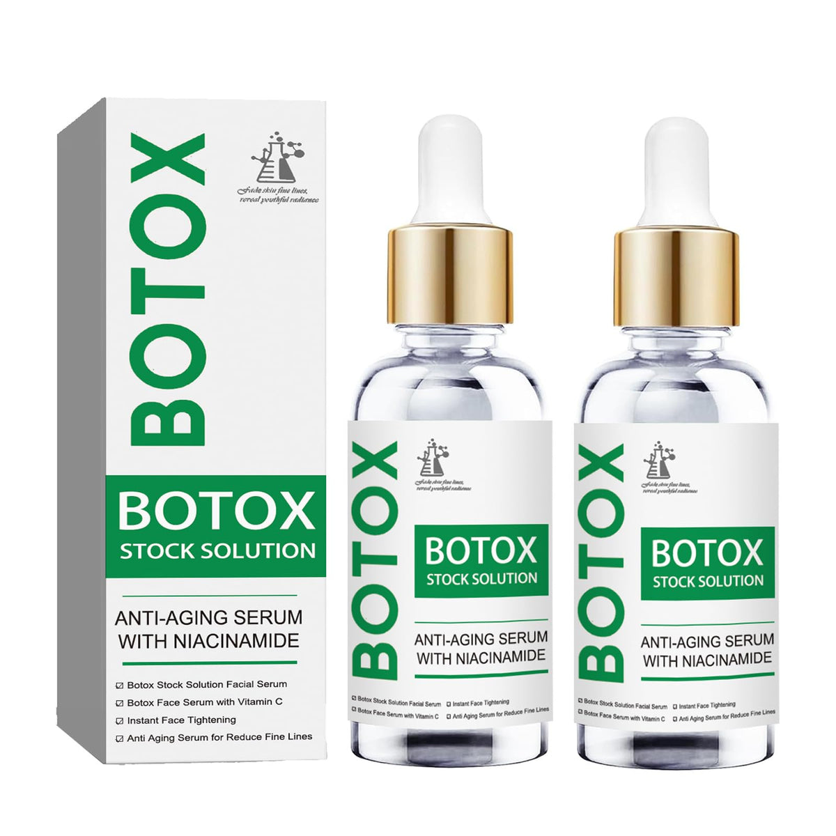 Generic Botox Face Serum?2PCS Botox Stock Solution Facial Serum,Botox in A Bottle with Vitamin C & E?2PCS-G)