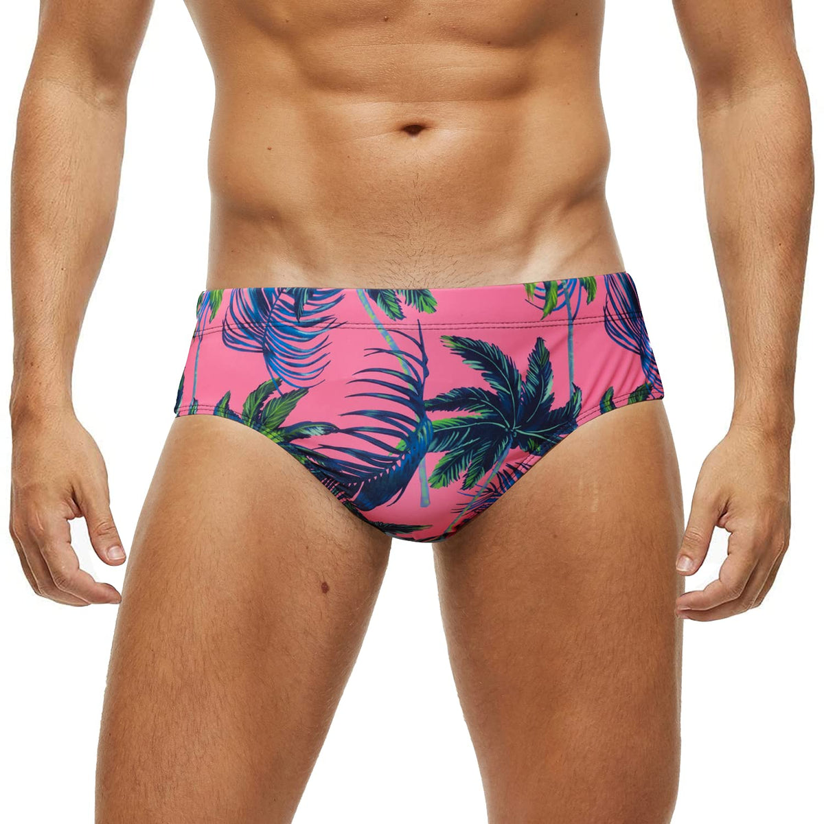 Arcweg Men's Swimming Trunks Briefs Low Waist with Removable Pad Swimwear Elastic Beach Shorts Boxers Underwear