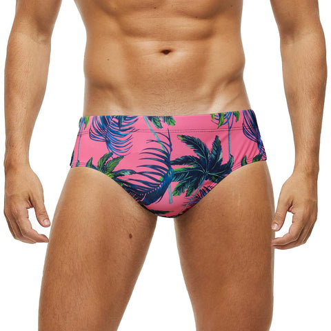 Arcweg Men's Swimming Trunks Briefs Low Waist with Removable Pad Swimwear Elastic Beach Shorts Boxers Underwear