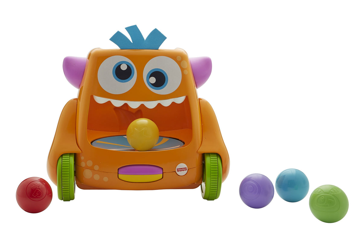 Fisher-Price FHD56 Zoom-N-Crawl Monster Activity, Baby Ball Activity Push Along Toy for Walking or Crawling, Suitable for 9 Months Plus