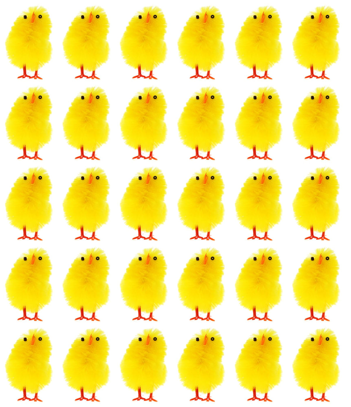 REDSTAR Pack of 30 Yellow Easter Mini Chenille Chicks Fluffy Plush Cute Decorations Children's Easter Bonnet Easter Egg Hunt Arts & Crafts Home Decor Cake Toppers