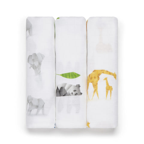 Panda Bamboo Baby Muslins (Squares, Origami)