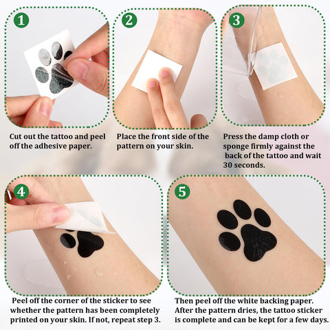 30 sheets 240pcs Dog Paw Glitter Temporary Tattoos, Paw Print Tattoo Face Tattoos Sticker Dog Paw Body Tattoos for Women Girls Face Body Accessories