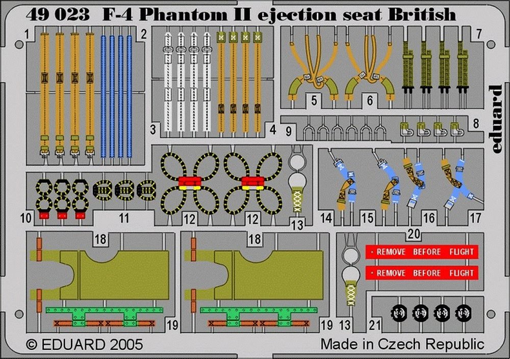 Eduard Accessories - 49023 Model Making Accessory f 4 Phantom Ii Ejection Seat British Hasegawa/Revell Kit