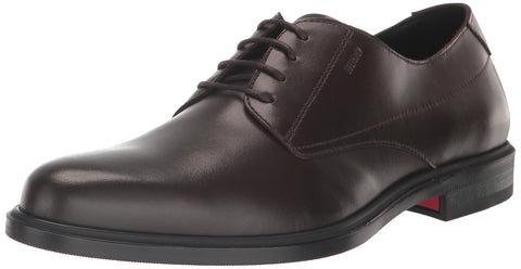 HUGO Kerr Shiny Leather Derby Dress Shoe Deep Brown