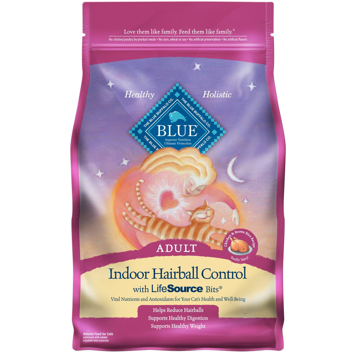 Blue Buffalo Tastefuls Hairball Control Natural Adult Dry Cat Food, Chicken, 7lb bag