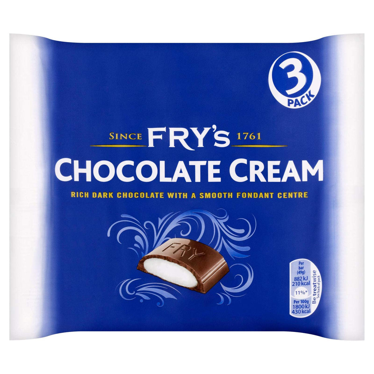 Frys Chocolate Cream Chocolate Bar New Edition Multipack 3 x 49g - 4 Packs