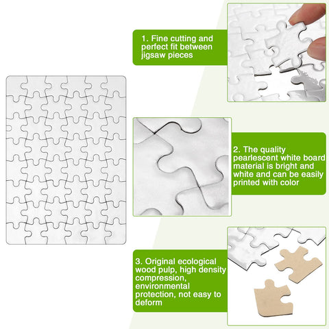 20 Sheets Blank Sublimation Jigsaw Puzzle Blank White Puzzle DIY Heat Press Transfer Puzzle Sublimation Custom Jigsaw Puzzle for Sublimation Blank Heat Press Puzzles (A5-48 Style)