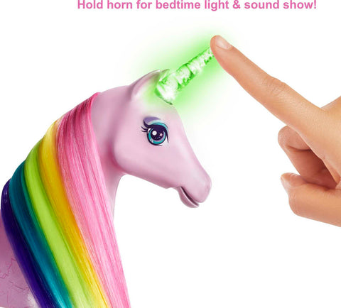 Barbie Dreamtopia Magical Lights Unicorn with Rainbow Mane, Lights and Sounds, Princess Doll with Pink Hair and Food Accessory, Gift for 3 to 7 Year Olds, Multi, ÃƒÆ’Ã†â€™Ãƒâ€¦Ã‚Â¡nica