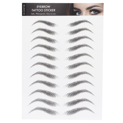 Eyebrow Sticker, Long Lasting Eyebrow Transfers Sticker Household Portable Women Eyebrow Tattoo Sticker Temporary Brow Tattoo Peel Off Grooming Shaping Eyebrow Sticker for Women and Girls(BLACK-10)