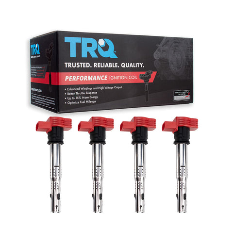 TRQ Performance 4pc Ignition Coil Set for Audi A3 A4 A5 VW Tiguan Passat 2.0L