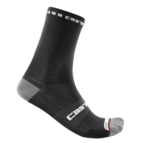 Castelli Menâ€™s Rosso Corsa Pro 15 Sock, Performance Cycling Apparel Sock with Midfoot Support Band & Cushion Pad - Black - Large/X-Large