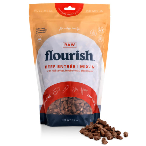 Flourish Pets Freeze Dried Raw Pet Treats for Dogs (Beef Topper, Regular)