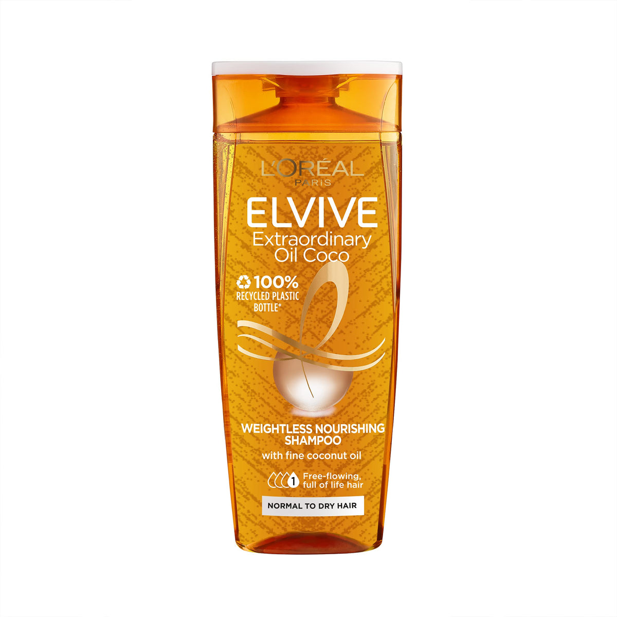 Elvive Haircare LOreal Paris Extraordinary Oil Weightless Nourishing Shampoom, Coconut, 400 ml
