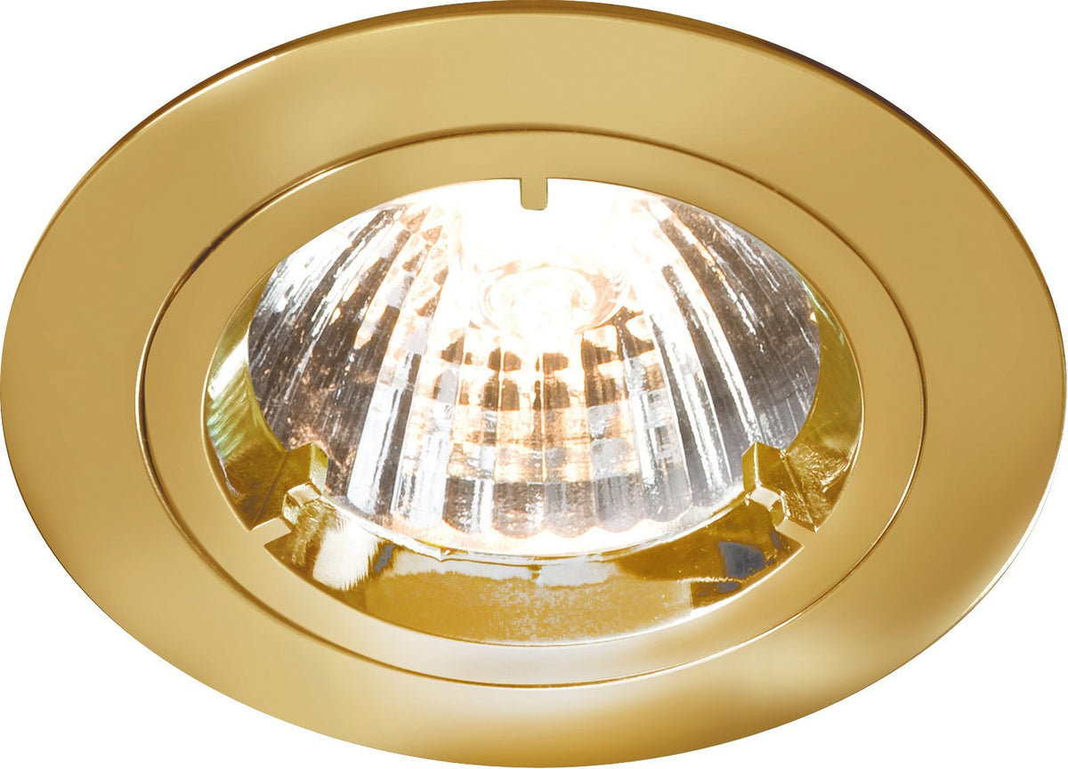 Knightsbridge IP20 230V/12V GU10/MR16 Brass Recessed Fixed Twist & Lock Downlight, Aluminium