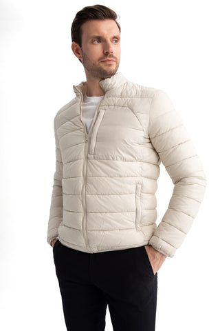 DeFacto Men's X2467AZ Jacket, Stone, XXL