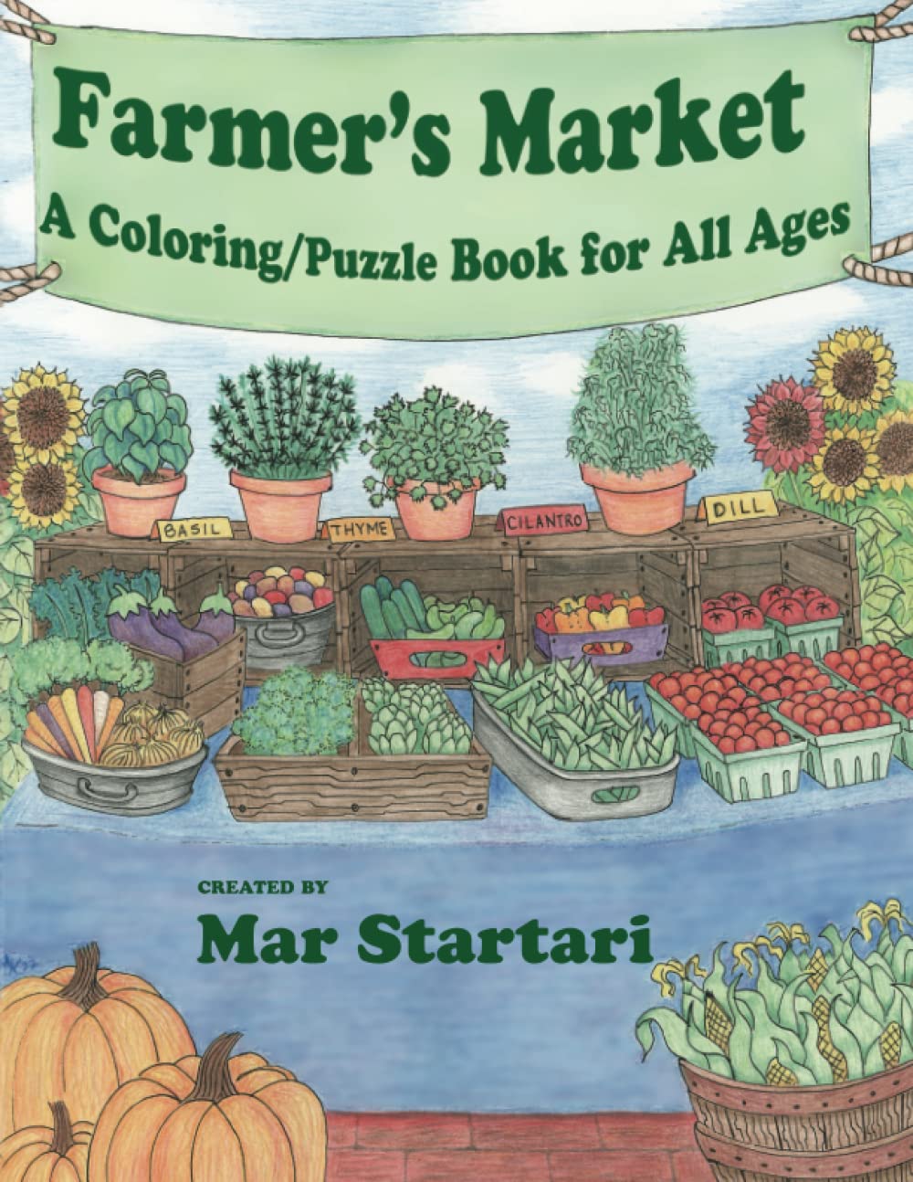 Farmer's Market: A Coloring/Puzzle Book for All Ages