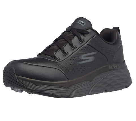 Skechers Men's Max Cushioning Elite Lucid-Athletic Leather Cross-Training Tennis Shoe Sneaker, Black/Charcoal, 10