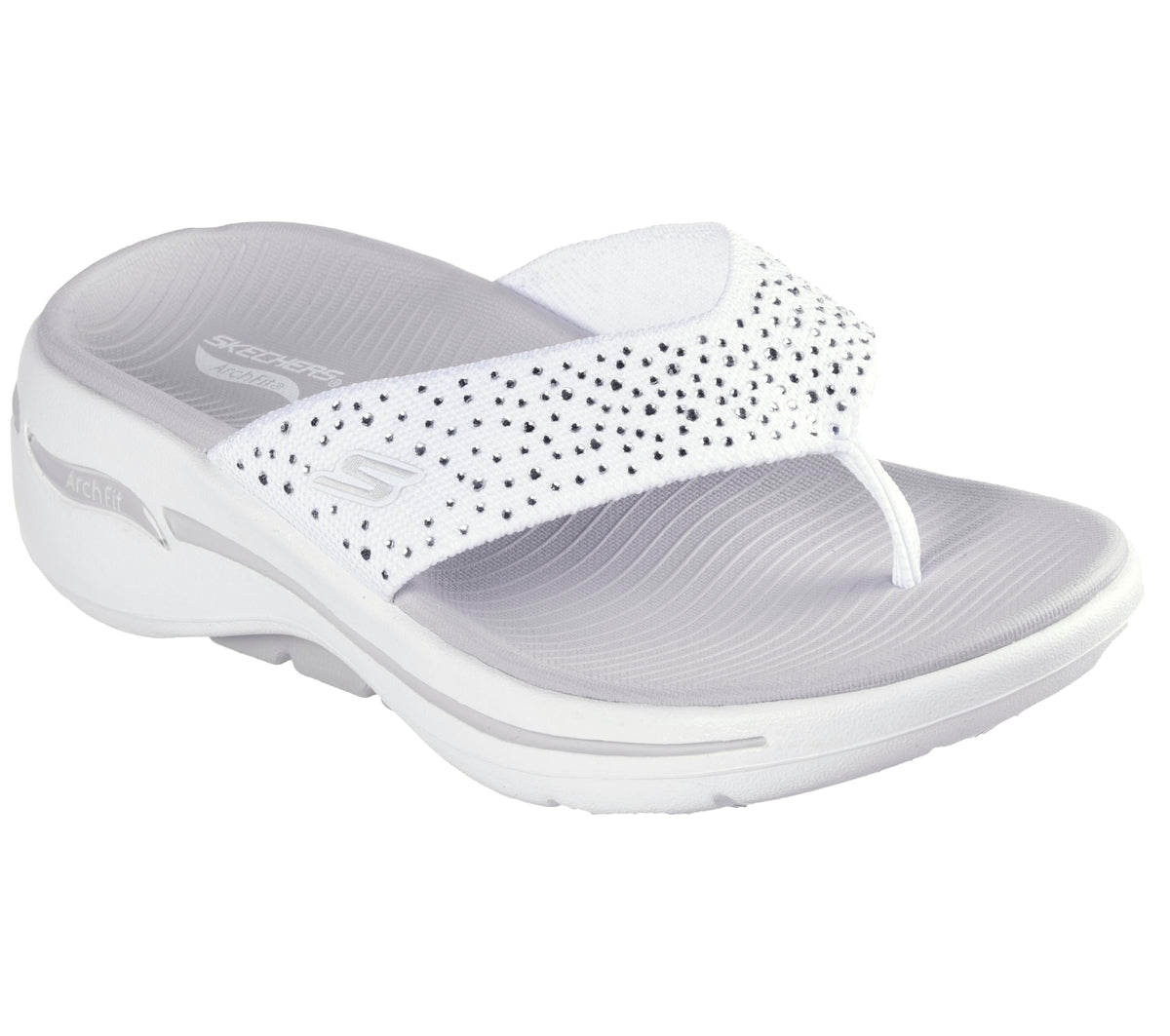 Skechers Women's Flip-Flop, White, 6