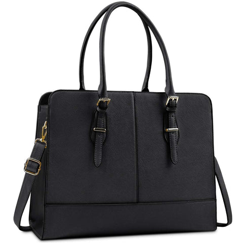 Lubardy Laptop Bags for Women 15.6 inch Ladies Leather Laptop Handbag Work Handbags Womens Tote Bag Office Green