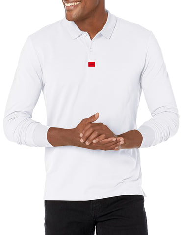 HUGO Center Logo Long Sleeve Polo Shirt