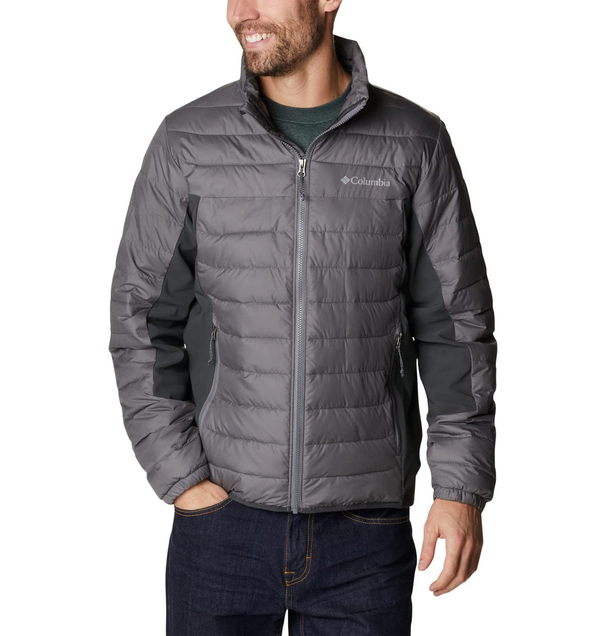 Columbia Men's Powder Lite Hybrid Jacket, City Grey/Shark, XL