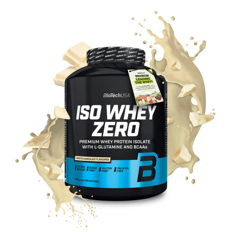BioTechUSA Iso Whey Zero | Premium Whey Protein Isolate | Grass-Fed | Enzyme-Free | Sugar- and Gluten-Free, 2.27 kg, WhiteChocolate