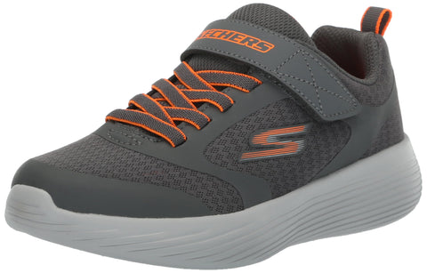 Skechers Boy's Go Run 400 V2 Sneaker, Charcoal/Orange, 11 Little Kid