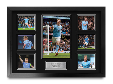 HWC Trading FR A2 Kevin De Bruyne Man City Printed Memorabilia Signed Autograph Photograph Display for Football Fans and Supporters - A2 Framed