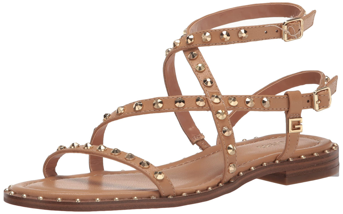GUESS Women's YAMARA Sandal, TAN 110, 9.5