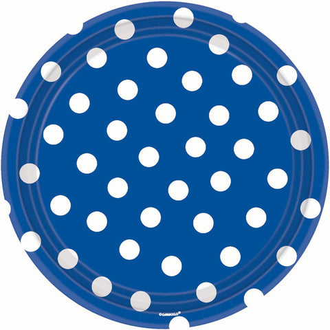 Blue Polka Dot Banquet Dinner Plates Party Accessory