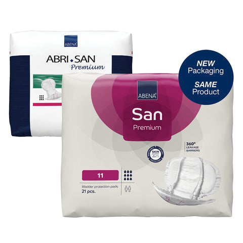 ABENA San Premium Mens & Womens Incontinence Pads, Breathable & Comfortable, Fast Absorption, Discreet & Effective Shaped Incontinence Pads for Men/Women - Premium 11, 3400ml Absorbency, 21PK