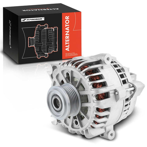 A-Premium Alternator Compatible with Ford Mustang 2005 2006 2007 2008, V8 4.6L, 12V 135A 6-Groove Pulley Clockwise, Replace# 4R3Z-10346-BB, 6R3T-10300-DB