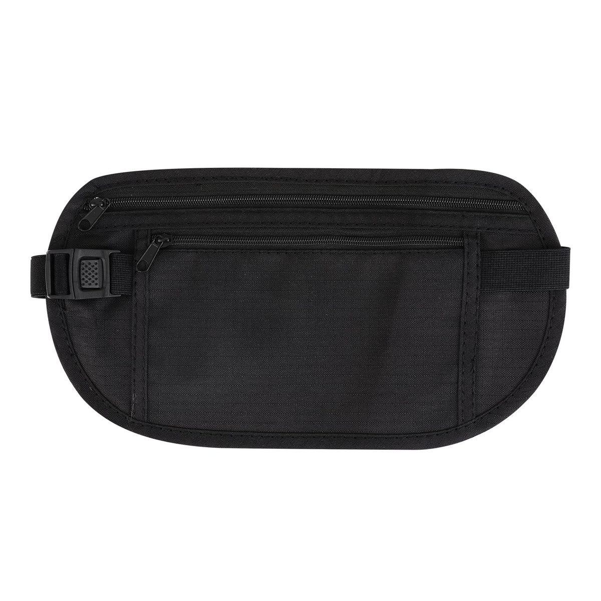 Bewudy Secure Travel Money Belt, Anti Theft Travel Bag, Travel Money Belt Under Clothes, Hidden Travel Pouch Protect Your Credit and Money With Blocking Passport Holder Waist Wallet (Black)