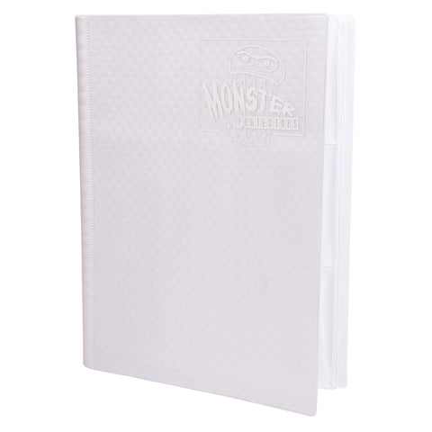 Monster Binder - 9 Pocket Trading-Card Album - Holofoil White w White Pages - Holds 360 Yugioh-Magic-Pokemon-Cards