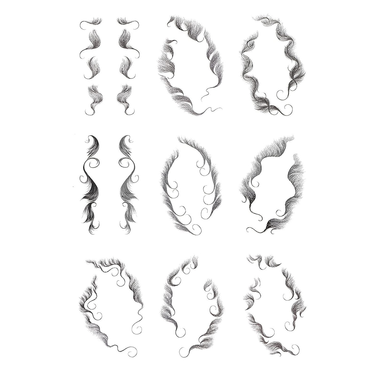 Hair Edges Tattoo Stickers 9 Styles Fashion Temporary Hair Tattoos Waterproof DIY Hairstyling Hair Stickers Fake Hairline Sticker for Women