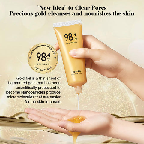 3PC Gold Foil Peel Off Mask,Gold Peel Off Mask 98.4% Face Mask Golden Peel Off Anti-Wrinkle Mask Blackhead Remover Mask Golden Exfoliating Mask