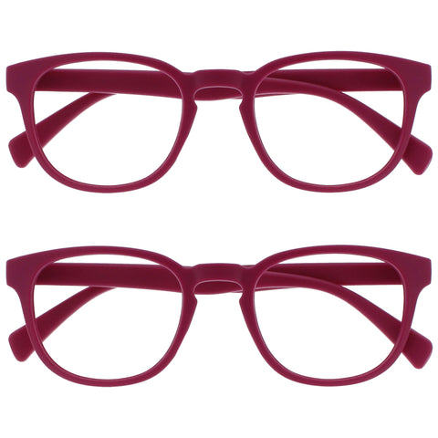 Opulize Pop Reading Glasses Fun Round Matt Frame Fuscia Pink Spring Hinges Scratch Resistant Mens Womens RR2-4 +1.00
