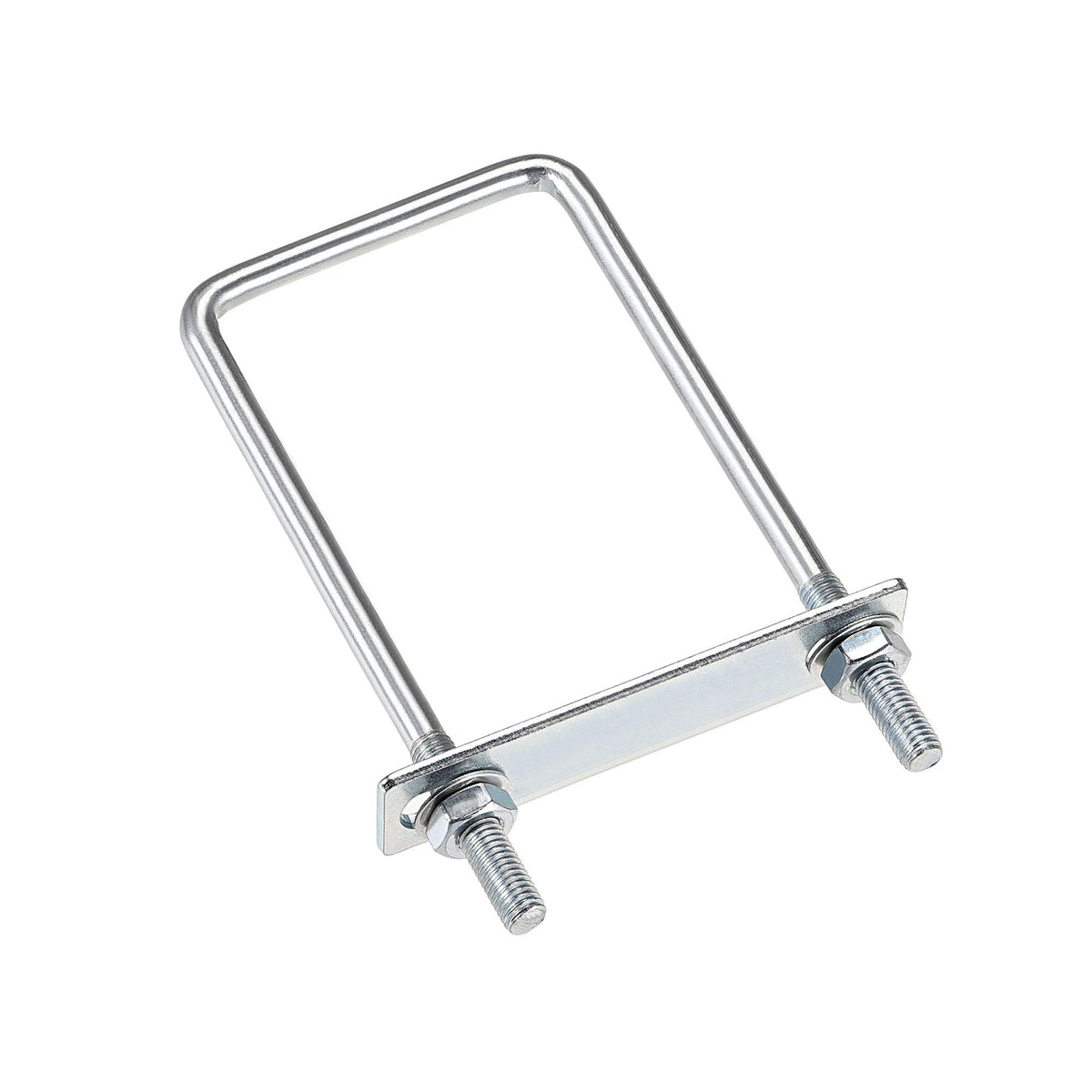sourcing map Square U-Bolts 2-3/8"(60mm) Inner Width 150mm Length Carbon Steel M8 with Nuts, Frame Plate, Round Washers 2 Set