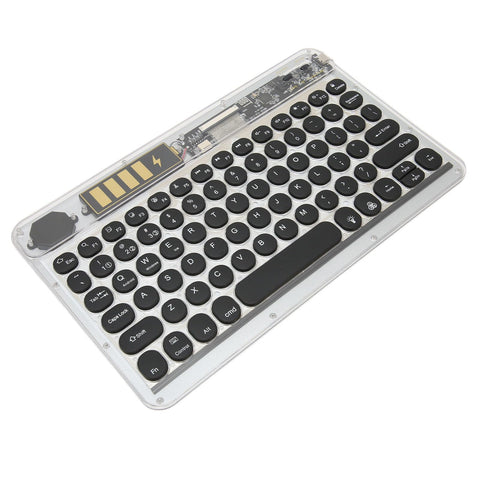 Portable Mechanical Gaming Keyboard, Wireless Hot Swappable RGB Mechanical Gaming Keyboard with Transparent Keycaps, Seamless Device Switching, for Android, Windows, iOS (Black)