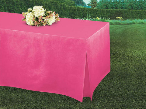 Amscan 579501.1 Bright Pink Flannel-Backed Vinyl Table Cover | Party Tableware 72" x 31" x 27" 1 ct