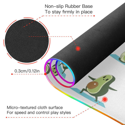 Avocado Wireless Charging Mouse Pad for Mobile Phone Extra Large Gaming Mousepad with 13 Lighting Modes Extended Desk Mat for Gaming MacBook PC Laptop Desk Home Office