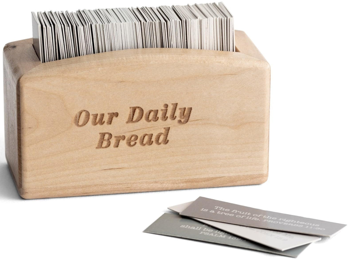 DaySpring - Our Daily Bread Wood Promise Box - 240 Promises from The Word of God - Sharable Scripture Cards (J4531),Brown