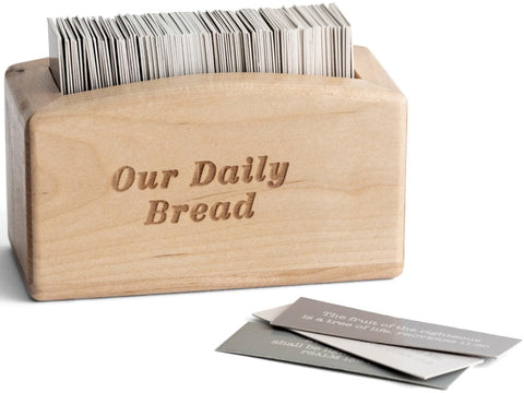 DaySpring - Our Daily Bread Wood Promise Box - 240 Promises from The Word of God - Sharable Scripture Cards (J4531),Brown