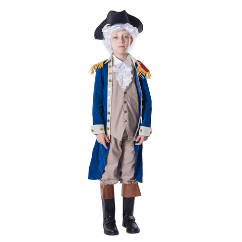 Spooktacular Creations George Washington Costume for Kids, Colonial Boys Costume Set with Wig and Hat for Halloween Dress Up Party (X-Large (12-14yr))